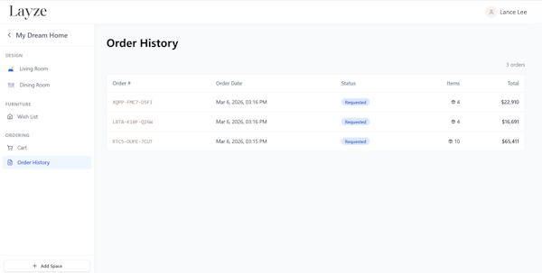 Ordering & tracking, with discounts